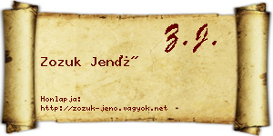 Zozuk Jenő névjegykártya